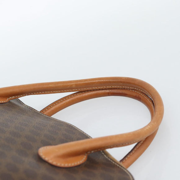 CELINE Macadam Canvas Hand Bag PVC Leather 2way Brown Gold Auth 183049
