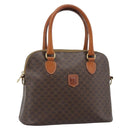CELINE Macadam Canvas Hand Bag PVC Leather 2way Brown Gold Auth 183051-1