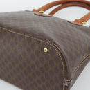 CELINE Macadam Canvas Hand Bag PVC Leather 2way Brown Gold Auth 183051-10