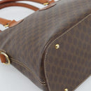 CELINE Macadam Canvas Hand Bag PVC Leather 2way Brown Gold Auth 183051-11
