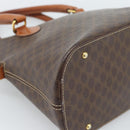 CELINE Macadam Canvas Hand Bag PVC Leather 2way Brown Gold Auth 183051-13