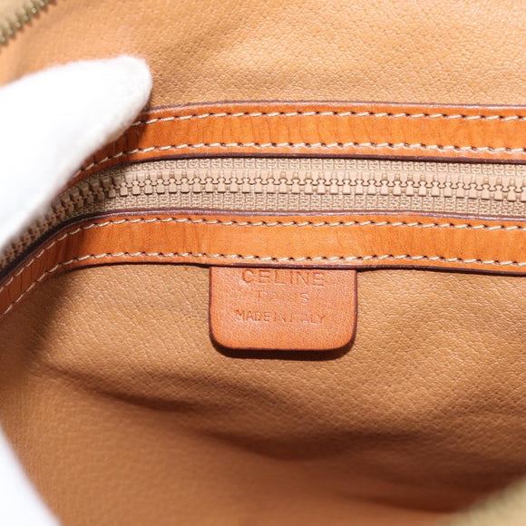 CELINE Macadam Canvas Hand Bag PVC Leather 2way Brown Gold Auth 183051