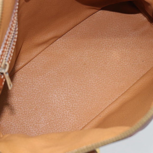 CELINE Macadam Canvas Hand Bag PVC Leather 2way Brown Gold Auth 183051