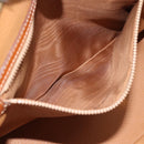 CELINE Macadam Canvas Hand Bag PVC Leather 2way Brown Gold Auth 183051-20