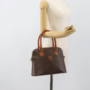 CELINE Macadam Canvas Hand Bag PVC Leather 2way Brown Gold Auth 183051-22