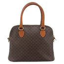 CELINE Macadam Canvas Hand Bag PVC Leather 2way Brown Gold Auth 183051-3