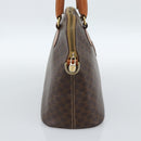CELINE Macadam Canvas Hand Bag PVC Leather 2way Brown Gold Auth 183051-4