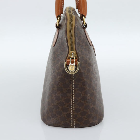 CELINE Macadam Canvas Hand Bag PVC Leather 2way Brown Gold Auth 183051