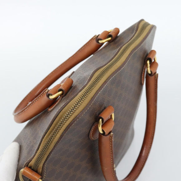 CELINE Macadam Canvas Hand Bag PVC Leather 2way Brown Gold Auth 183051