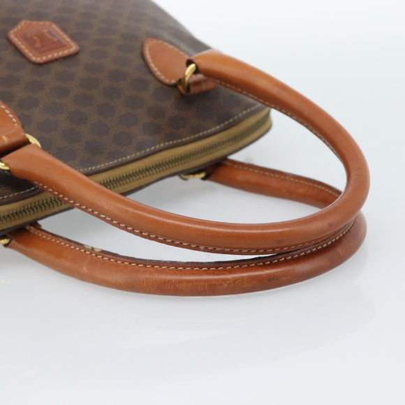 CELINE Macadam Canvas Hand Bag PVC Leather 2way Brown Gold Auth 183051