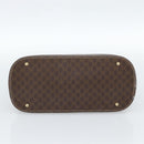 CELINE Macadam Canvas Hand Bag PVC Leather 2way Brown Gold Auth 183051-9
