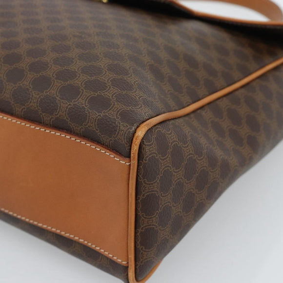 CELINE Macadam Canvas Handtasche PVC Leder Braun Gold Authentisch 183052V