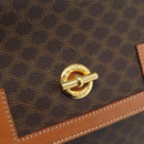 CELINE Macadam Canvas Handtasche PVC Leder Braun Gold Authentisch 183052V-17