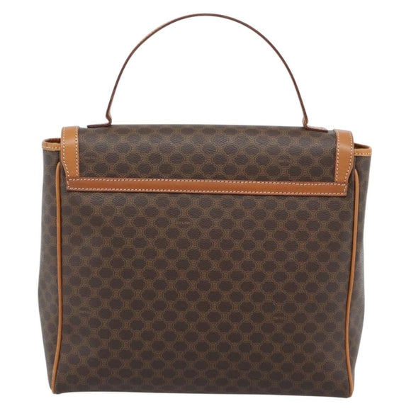 CELINE Macadam Canvas Handtasche PVC Leder Braun Gold Authentisch 183052V