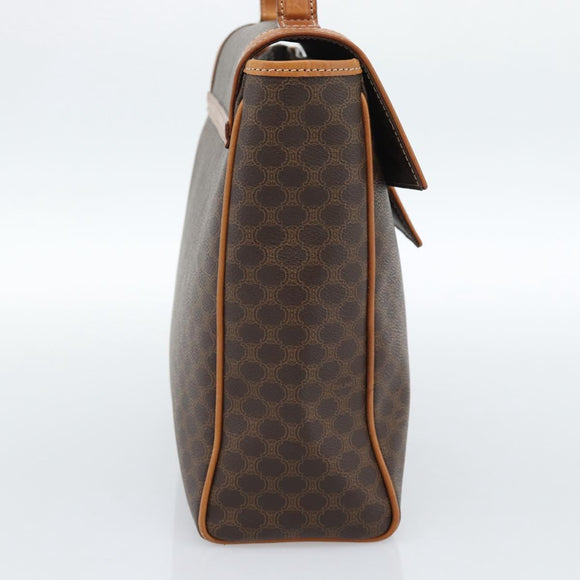 CELINE Macadam Canvas Handtasche PVC Leder Braun Gold Authentisch 183052V