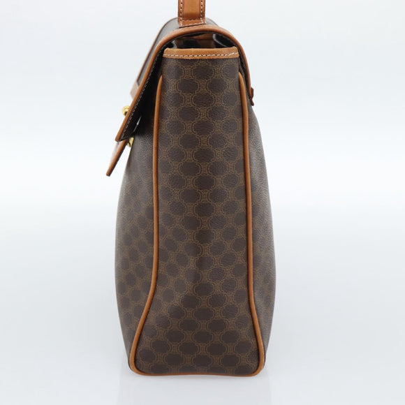 CELINE Macadam Canvas Handtasche PVC Leder Braun Gold Authentisch 183052V