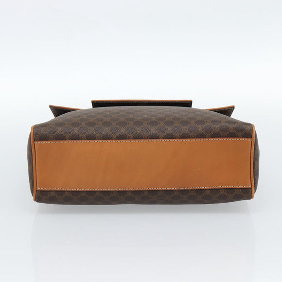 CELINE Macadam Canvas Handtasche PVC Leder Braun Gold Authentisch 183052V