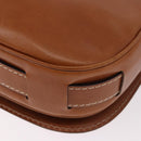 CELINE Medal Shoulder Bag Leather Brown Gold Auth 183053A-16
