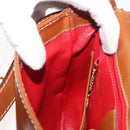 CELINE Medal Shoulder Bag Leather Brown Gold Auth 183053A-20