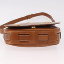 CELINE Medal Shoulder Bag Leather Brown Gold Auth 183053A-5