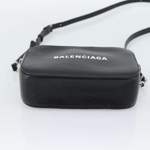 BALENCIAGA Everyday Camera Bag Bag Leather 2way Black Silver 608653 Auth 183054A