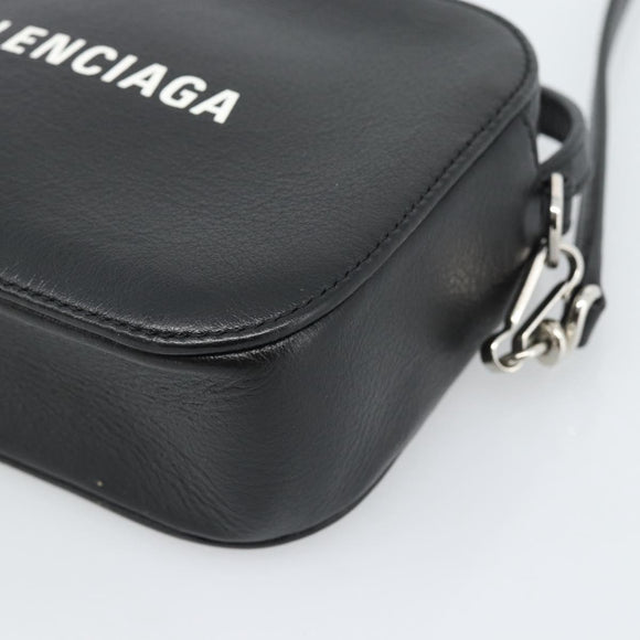BALENCIAGA Everyday Camera Bag Bag Leather 2way Black Silver 608653 Auth 183054A