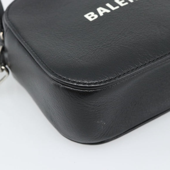 BALENCIAGA Everyday Camera Bag Bag Leather 2way Black Silver 608653 Auth 183054A