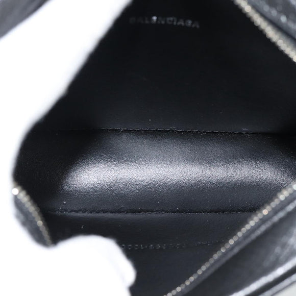 BALENCIAGA Everyday Camera Bag Bag Leather 2way Black Silver 608653 Auth 183054A