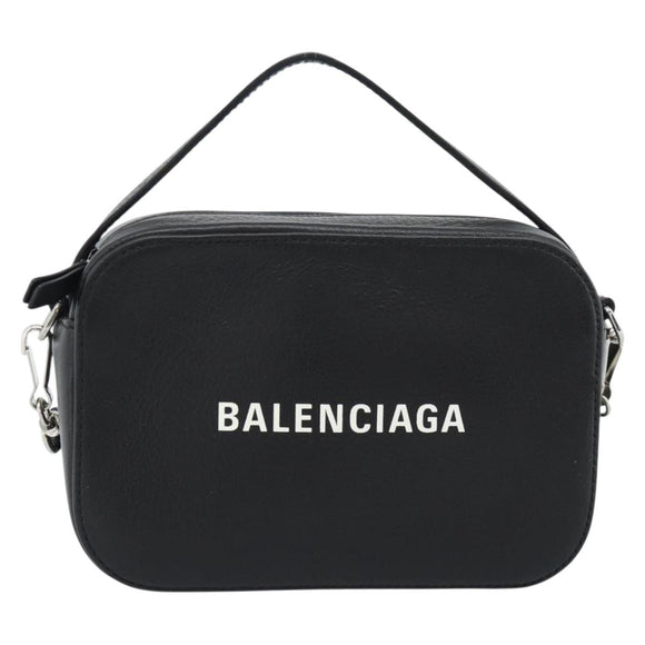 BALENCIAGA Everyday Camera Bag Bag Leather 2way Black Silver 608653 Auth 183054A