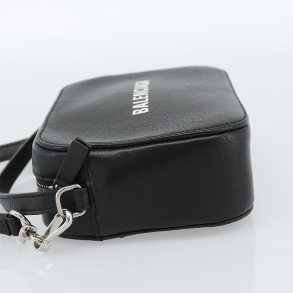 BALENCIAGA Everyday Camera Bag Bag Leather 2way Black Silver 608653 Auth 183054A