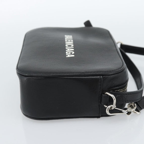 BALENCIAGA Everyday Camera Bag Bag Leather 2way Black Silver 608653 Auth 183054A