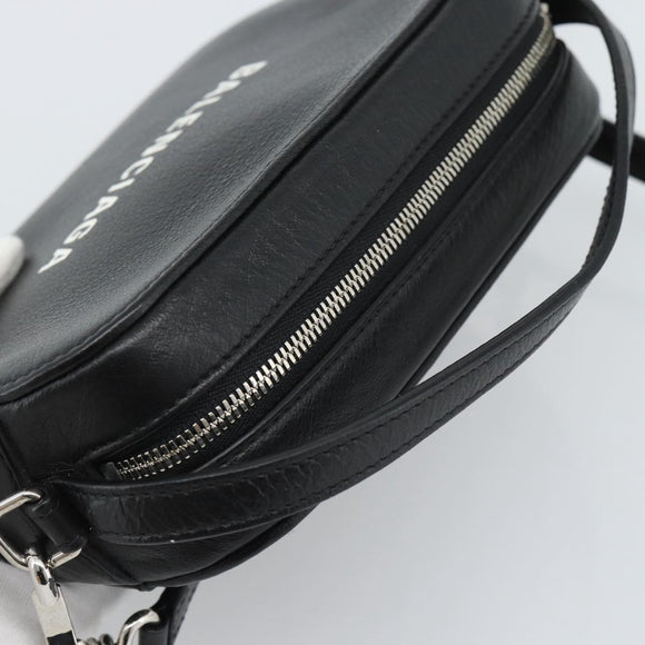 BALENCIAGA Everyday Camera Bag Bag Leather 2way Black Silver 608653 Auth 183054A