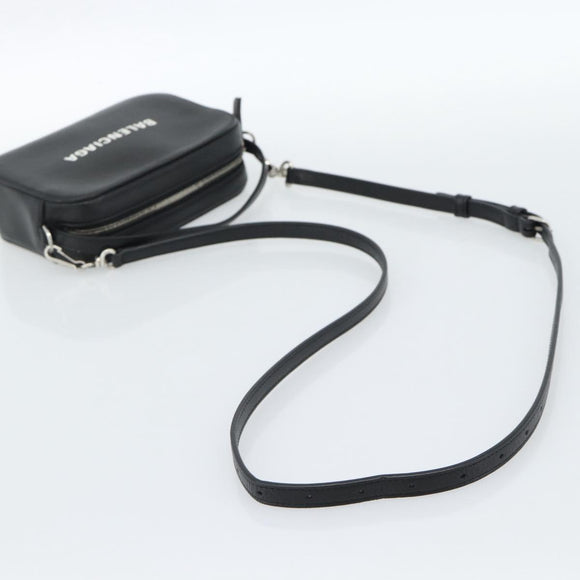 BALENCIAGA Everyday Camera Bag Bag Leather 2way Black Silver 608653 Auth 183054A
