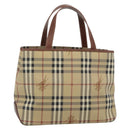 BURBERRY Nova Check Handtasche PVC Beige Gold Auth 183055V-1