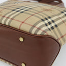 BURBERRY Nova Check Handtasche PVC Beige Gold Auth 183055V-12