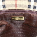 BURBERRY Nova Check Handtasche PVC Beige Gold Auth 183055V-14