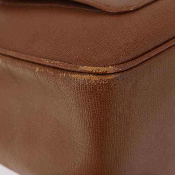 Burberrys Tote Bag Leather Beige Gold Auth 183056