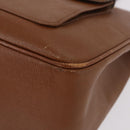 Burberrys Tote Bag Leather Beige Gold Auth 183056-14