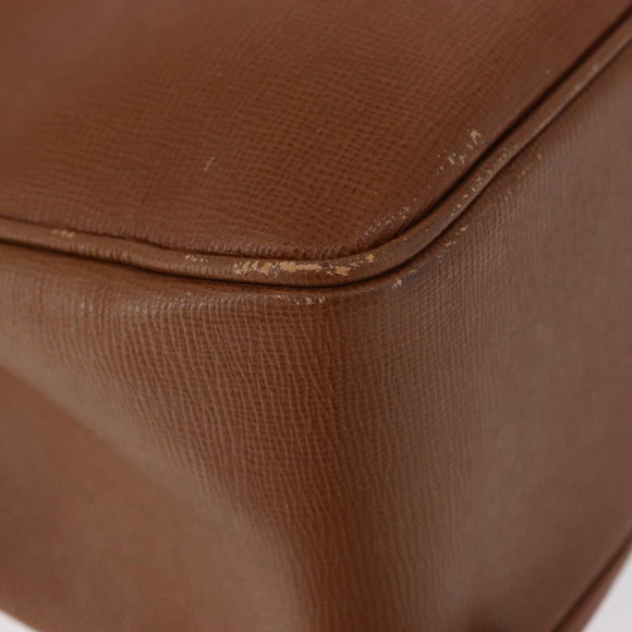 Burberrys Tote Bag Leather Beige Gold Auth 183056