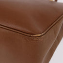 Burberrys Tote Bag Leather Beige Gold Auth 183056-16