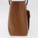 Burberrys Tote Bag Leather Beige Gold Auth 183056-4