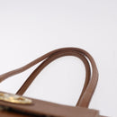 Burberrys Tote Bag Leather Beige Gold Auth 183056-8