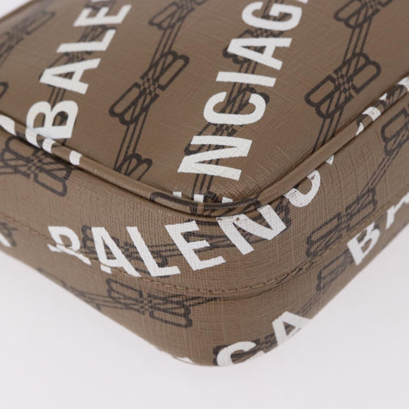 BALENCIAGA Signature Shoulder Bag PVC Beige Gold 702701 Auth 183057M