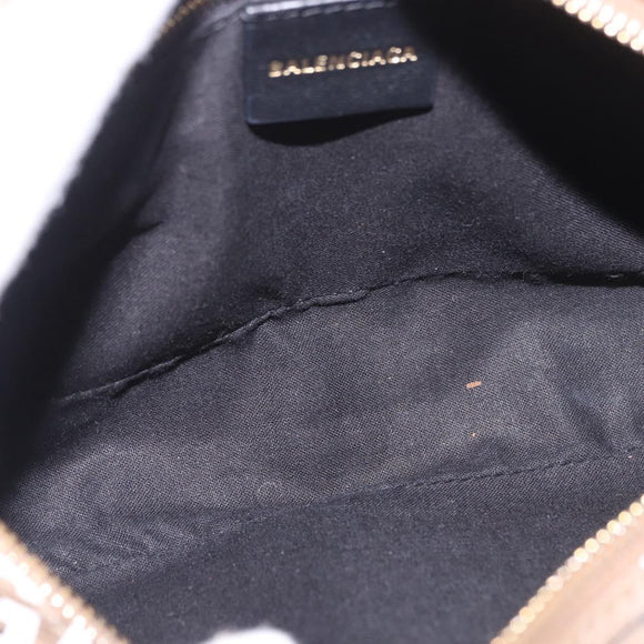 BALENCIAGA Signature Shoulder Bag PVC Beige Gold 702701 Auth 183057M