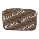 BALENCIAGA Signature Shoulder Bag PVC Beige Gold 702701 Auth 183057M-2