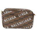 BALENCIAGA Signature Shoulder Bag PVC Beige Gold 702701 Auth 183057M-3