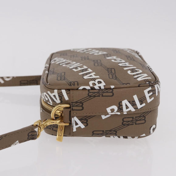BALENCIAGA Signature Shoulder Bag PVC Beige Gold 702701 Auth 183057M
