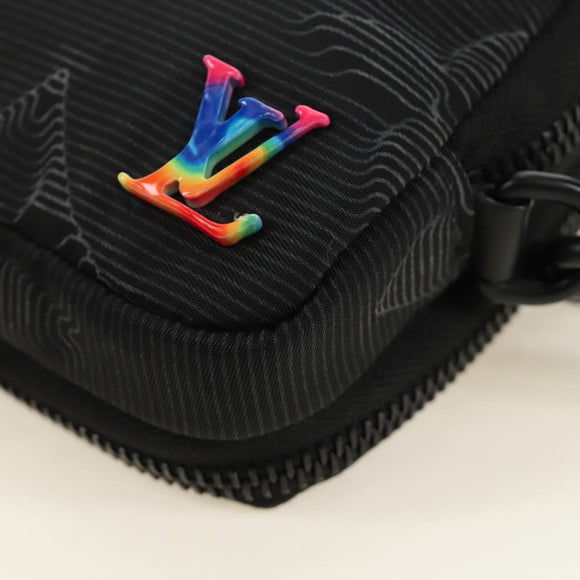 LOUIS VUITTON 3D Monogram Double Phone Pouch Black M80141 LV Auth 183059M
