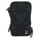 LOUIS VUITTON 3D Monogram Double Phone Pouch Black M80141 LV Auth 183059M-2