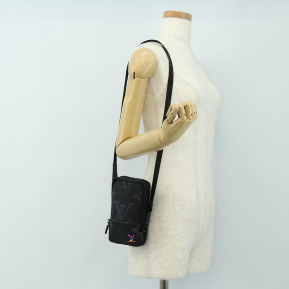 LOUIS VUITTON 3D Monogram Double Phone Pouch Black M80141 LV Auth 183059M